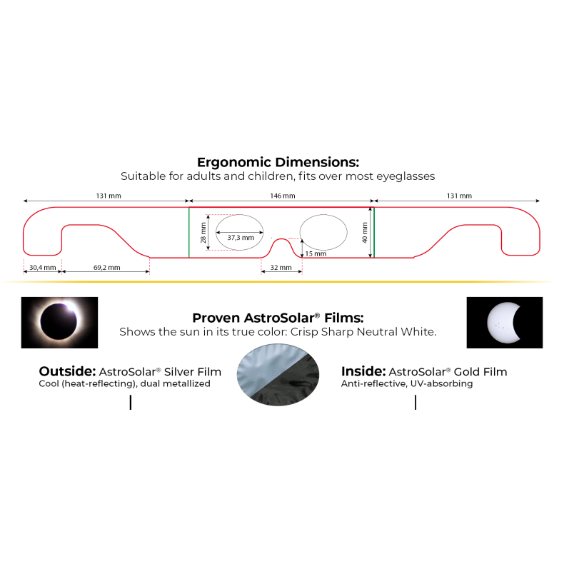 Conjunto de 25 óculos para eclipse...