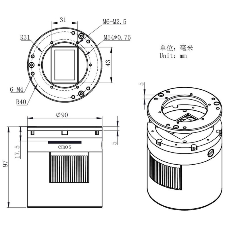 Câmara ZWO ASI6200MM Pro Mono Versão... Câmara ZWO ASI6200MM Pro Mono Versão...