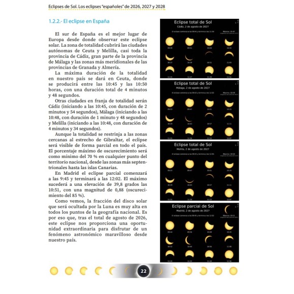 Livro "Eclipses do Sol. Los eclipses españoles de 2026, 2027 y 2028" do Instituto Geográfico Nacional