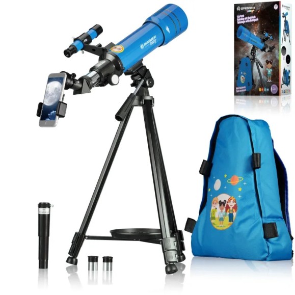 Telescópio refrator Bresser Junior 70/400 com mochila azul