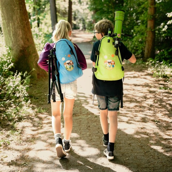 Telescópio refrator Bresser Junior 70/400 com mochila cor verde