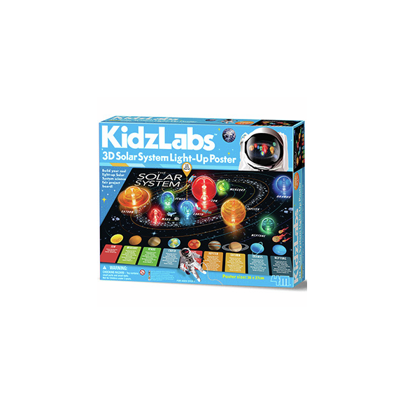 Kidz Labs Sistema Solar 3D Poster com Luzes 4M