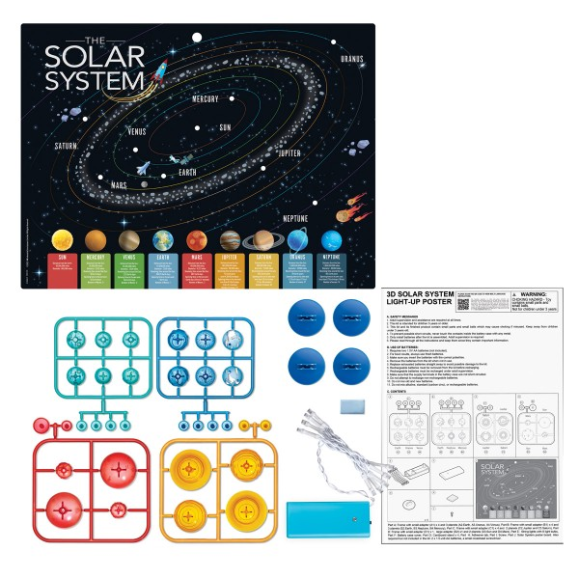 Kidz Labs Sistema Solar 3D Poster com Luzes 4M