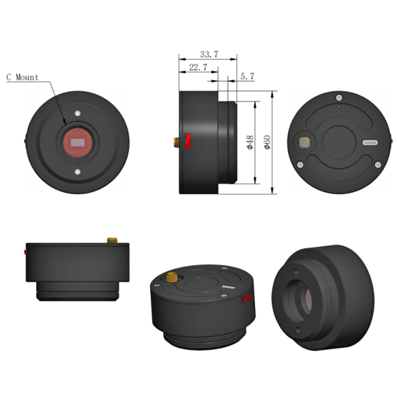 Câmara BMS Câmara CMOS USB 2.0 de 2 MP com WiFi