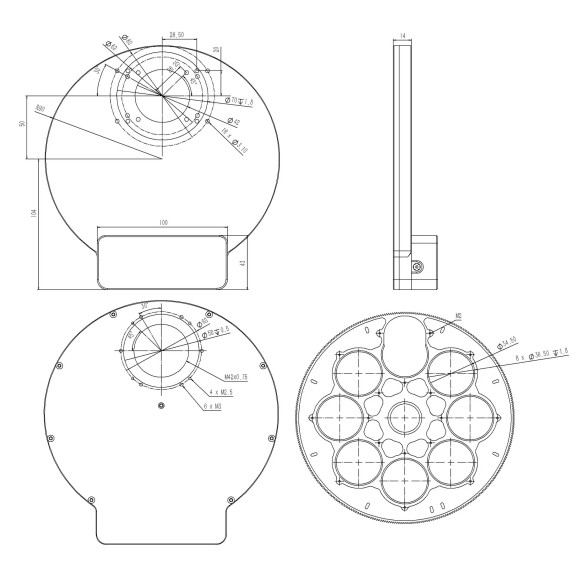 Roda de filtro de perfil baixo Snowflake 8 x 36 mm WandererAstro