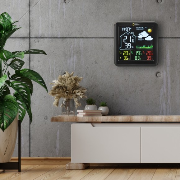 Estação meteorológica NATIONAL GEOGRAPHIC VA LCD a cores com 3 sensores