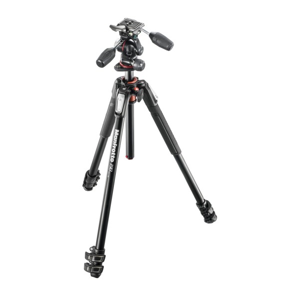Manfrotto Kit de tripé de alumínio 190XPRO3-3W com cabeça de 3 vias